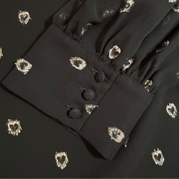 Women’s Talbots Black Sheer With Gold Sparkle Blouse Size 3X - Picture 4 of 7